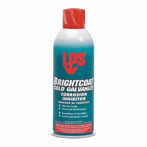 LPS® BrightCoat 05916 COLD GALVANIZE Heat Resistant Corrosion Inhibitor, 16 oz Aerosol Can, Liquid, Reflective Silver Gray, 0.8 to 0.87